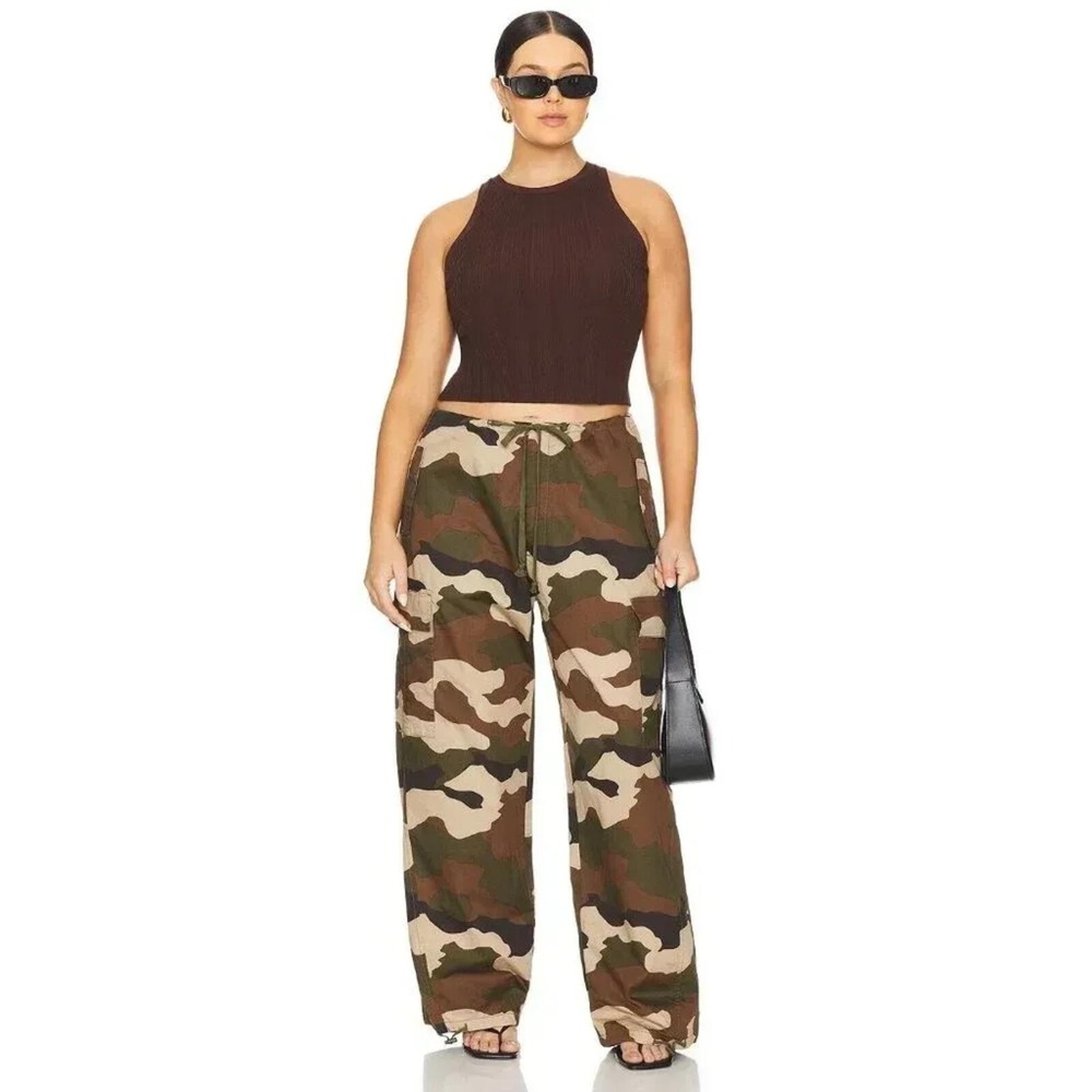 Good American NWT Parachute Cargo Camo Pants - Size XL - MSRP $139
